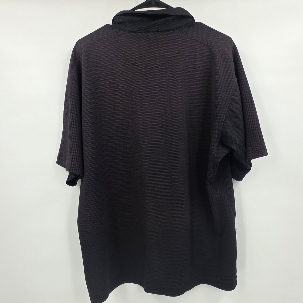 NIKE GOLF POLO SHIRT MENS XL BLACK TEXTURED WAFFLE KNIT PERFORMANCE SHORT SLEEVE - Picture 6 of 11